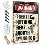 FZFN Décorations amusantes pour petite décoration d'intérieur - Avertissement « There Is Nothing Here Worth Dying For Soft Area », œuvre d'art de style rustique pour salle de classe (30 x 40 cm)