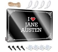 FZFN Décorations de jardin prêtes à accrocher - I Love Jane Austen Essentials pour bar de campagne (30 x 40 cm)