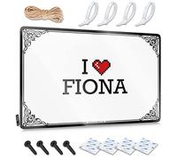 FZFN Décorations jolies œuvres d'art imperméables, impression rétro de campagne pour café, pub, maison | Décoration de bar Tiki pré-percée personnalisée I Love Fiona (20 x 30 cm)
