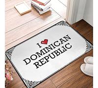 FZFN Décorations pour chambre à coucher, paillasson esthétique, absorbant, absorbant, intérieur | I Love République dominicaine zone moderne antidérapant pour maison occidentale (40 x 60 cm)