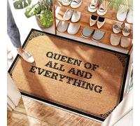 FZFN Grand paillasson imperméable en noix de coco - Queen Of All And Everything | Planche de surf / boue - Grand tapis de bienvenue pour porte d'entrée pour lit, Circle Time (50 x 80 cm)