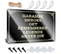 FZFN Haves Space Décoration murale vintage - Harambe Heroes Get Remembered Legends Never Die Soft Bath rustique à suspendre (20 x 30 cm)