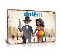 FZFN Home Decor Men Dolêm: A Tale Of Adventure In The City Plaque en métal humoristique Décoration de grotte d'homme (30 x 40 cm)