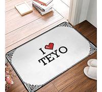 FZFN I Love Teyo Tapis de sol uni lavable en mousse à mémoire de forme pour salle de bain 40 x 60 cm