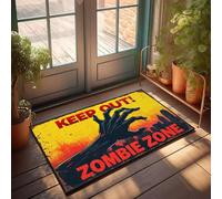 FZFN Keep Out! Zombie Zone Coin lavable pour salle de bain - Décorations extérieures pour tapis de porche antidérapant (65 x 90 cm)