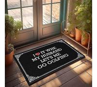 FZFN Lake House Decorations Tapis de bain antidérapant | I Love It When My Husband Let's Me Go Golfing Fun Door For Layered (65 x 90 cm)