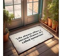 FZFN Life Always Offers A Second Chance, It's Called Tomorrow. Tapis de couloir de douche carré | Accessoires de dortoir en mousse durable lavable et antidérapant (40 x 60 cm)