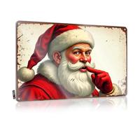 FZFN Man Cave Decor And Accessories Santa Claus in Red Suit with White Beard Tin Sign Funny Home Decor Vintage Decor (20 x 30 cm)