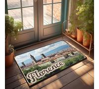 FZFN Paillasson d'été avec vue panoramique de Florence avec architecture historique et paillasson, décoration de jardin (65 x 90 cm)