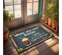 FZFN Paillasson d'été blanc recette de café russe : un mélange de 2 + 11 Ouri Ligor paillasson décoration de jardin (40 x 60 cm)