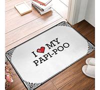 FZFN Paillasson d'extérieur lavable avec inscription « I Love My Papi-poo » - Pour la maison - 65 x 90 cm
