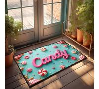 FZFN Paillasson d'hiver en plein air « A Sweet Journey Through Candy Land » : explorer de délicieuses friandises, un paillasson pour la maison, le bar, la cuisine (65 x 90 cm)