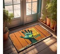 FZFN Paillasson d'hiver en plein air Rise Up And Attack : A Bold Green Hand Déclaration Paillasson Home Bar Decor Tapis pour la cuisine (40 x 60 cm)