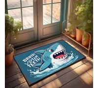 FZFN Paillasson d'hiver pour l'extérieur Brossez vos dents : Paillasson The Friendly Shark Rappel Paillasson Home Bar Decor Tapis pour la cuisine (65 x 90 cm)