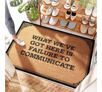 FZFN Paillasson en corde de coco avec inscription « What We've Got Here Is Failure To Communicate » - Plastique | Baby/Home Sweet Home - Porte d'entrée extérieure et fibre de coco (50 x 80 cm)