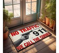 FZFN Paillasson uni pour travaux manuels 911 : When Traffic Laws Don'T Appliy, We Call The Shots Paillasson vintage Décoration de bar Grand tapis de bain (65 x 90 cm)