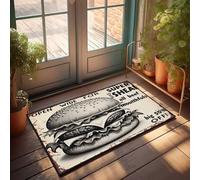 FZFN Paillasson uni pour travaux manuels, super hamburger au karité : tous les bœufs, paillasson, décoration de bar vintage, grand tapis de bain (50 x 80 cm)