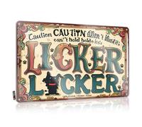 FZFN Panneau d'avertissement vintage en métal avec inscription « Caution Licker Locker » pour l'extérieur (30 x 40 cm)