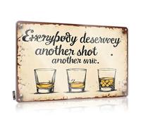 FZFN Panneau de bar amusant en métal « Everybody Deserves Another Shot : A Cheers To Life'S Moments! » Panneau en étain cool pour chambre à coucher (30 x 40 cm)