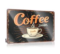FZFN Panneau de bar vintage Steaming Hot Coffee : A Cozy Beverage For Any Time of Day en métal (30 x 40 cm)