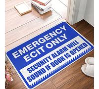 FZFN Panneau « Emergency Exit Only », « Security Alarm Will Sound If Door Opened » - Tapis de sol durable et imperméable pour extérieur - 65 x 90 cm