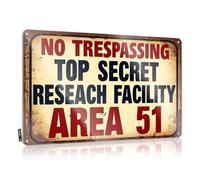 FZFN Panneau en étain « Hot Beer » Zone restreinte : Top Secret Research Facility - No Trespassing - Décoration d'intérieur pour homme (30 x 40 cm)
