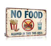 FZFN Panneau en métal vintage humoristique avec inscription « Man Cave Signs And Decor Interdit : No Food Allowed In This Area » (20 x 30 cm)