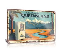 FZFN Panneau humoristique en métal pour décoration d'intérieur - Motif « Queensland Dream : Escape To Nature'S Vending Machine Paradise » - 30 x 40 cm