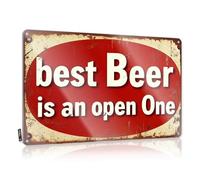 FZFN Panneau vintage « Best Beer Is An Open One » - Superbe décoration murale (30 x 40 cm)