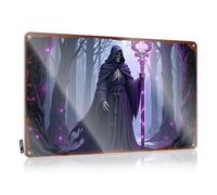 FZFN Plaque décorative en métal avec inscription « Dark Wizard With Staff In Enchanted Forest » - Pour chambre de garçon (30 x 40 cm)