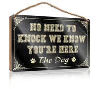 FZFN Plaque en bois « No Need To Knock We Know You'Re Here » - Décoration de chambre de garçon - Décoration de plage pour la maison (15 x 28 cm)