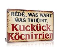 FZFN Plaque en métal amusante pour bar avec inscription « Speak What You Do », « Knit Your Eyes » (20 x 30 cm)