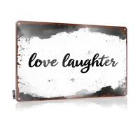 FZFN Plaque en métal humoristique pour bar avec inscription « The Man Cave Love Laughter : Embracing Joy In Every Moment » (20 x 30 cm)