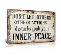 FZFN Plaque en métal « Man Cave Signs And Decor Maintain Inner Peace Amidst External Disturbances » - Panneau en métal vintage amusant (20 x 30 cm)
