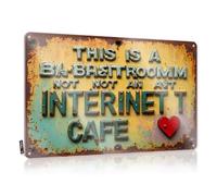 FZFN Plaque en métal pour décoration de bar avec inscription « Clarifies : This Is A Bathroom, Not An Internet Cafe! » (20 x 30 cm)