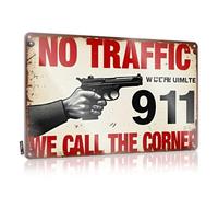 FZFN Plaque en métal pour garage Man Cave 911 : When Traffic Laws Don'T Apply, We Call The Shots - Panneau humoristique pour porte de chambre à coucher (20 x 30 cm)