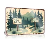 FZFN Plaque en métal pour homme cave qui coupe un : un mystère de la forêt - Décoration de porte de chambre à coucher, accessoires de bar pour homme C (30 x 40 cm)