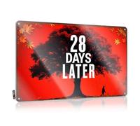 FZFN Plaque en métal rétro 28 jours plus tard : un voyage post-apocalyptique en métal pour décoration de grotte d'homme et décoration (30 x 40 cm)