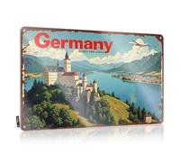 FZFN Plaque humoristique en étain « Man Cave » : un voyage à travers des paysages intemporels et une histoire riche - Décoration d'intérieur pour homme (30 x 40 cm)