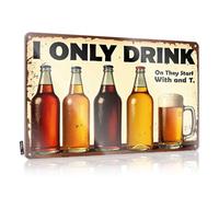 FZFN Plaque vintage en étain avec inscription humoristique « Beer Bottles Arranged In Order of Alphabetical Alcohol Content » - Décoration de bar en métal (30 x 40 cm)