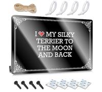 FZFN Poster vintage cool pour chambre à coucher avec inscription « I Love My Silky Terrier To The Moon And Back » - Décoration murale simple prête à être accrochée pour s'habiller (30 x 40 cm)