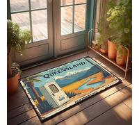 FZFN Queensland Dream : Escape To Nature's Vending Machine Paradise Grand tapis de cuisine Accessoires de chambre à coucher Durable Lavable Lavable Antidérapant 65 x 90 cm