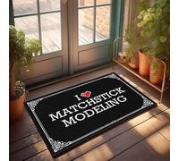 FZFN Rug I Love Matchstick Modélisation - Coins Lake House Decorations Tapis antidérapant, parfait pour une utilisation en intérieur de moto (40 x 60 cm)