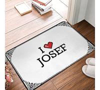 FZFN Runner Fun Door I Love Josef Tapis de salle de bain en caoutchouc mousse à mémoire de forme Idéal pour la décoration de la maison 50 x 80 cm