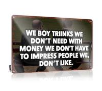 FZFN Signs For Bedroom Door Two Friends Reflect On Life'S Simple Pleasures Panneau en étain Panneau décoratif pour homme (20 x 30 cm)