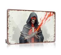 FZFN Stuff For Boys Room Plaque décorative en métal avec inscription « Fiery Reaper : The Blade Of Death » (20 x 30 cm)