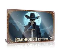 FZFN Stuff For Boys Room Roadhouse Rhythm: The Western Ghost Rider Plaque en métal amusante pour l'extérieur (20 x 30 cm)