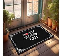 FZFN Tapis de bain absorbant et amusant avec inscription « I Love My Silver Lab » pour enseignant (65 x 90 cm)