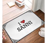 FZFN Tapis de bain imperméable Western Home Decor - I Love Sanni texte amusant antidérapant pour intérieur et extérieur (65 x 90 cm)