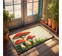 FZFN Tapis de bain lavable en machine Motif champignons rouges à pois blancs dans la forêt - Cool pour chambre à coucher, accessoires pour joueurs (50 x 80 cm)